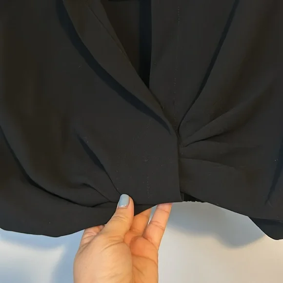 NWT ZARA PLEATED CROP TOP, Black, Size XXL - Picture 12 of 16